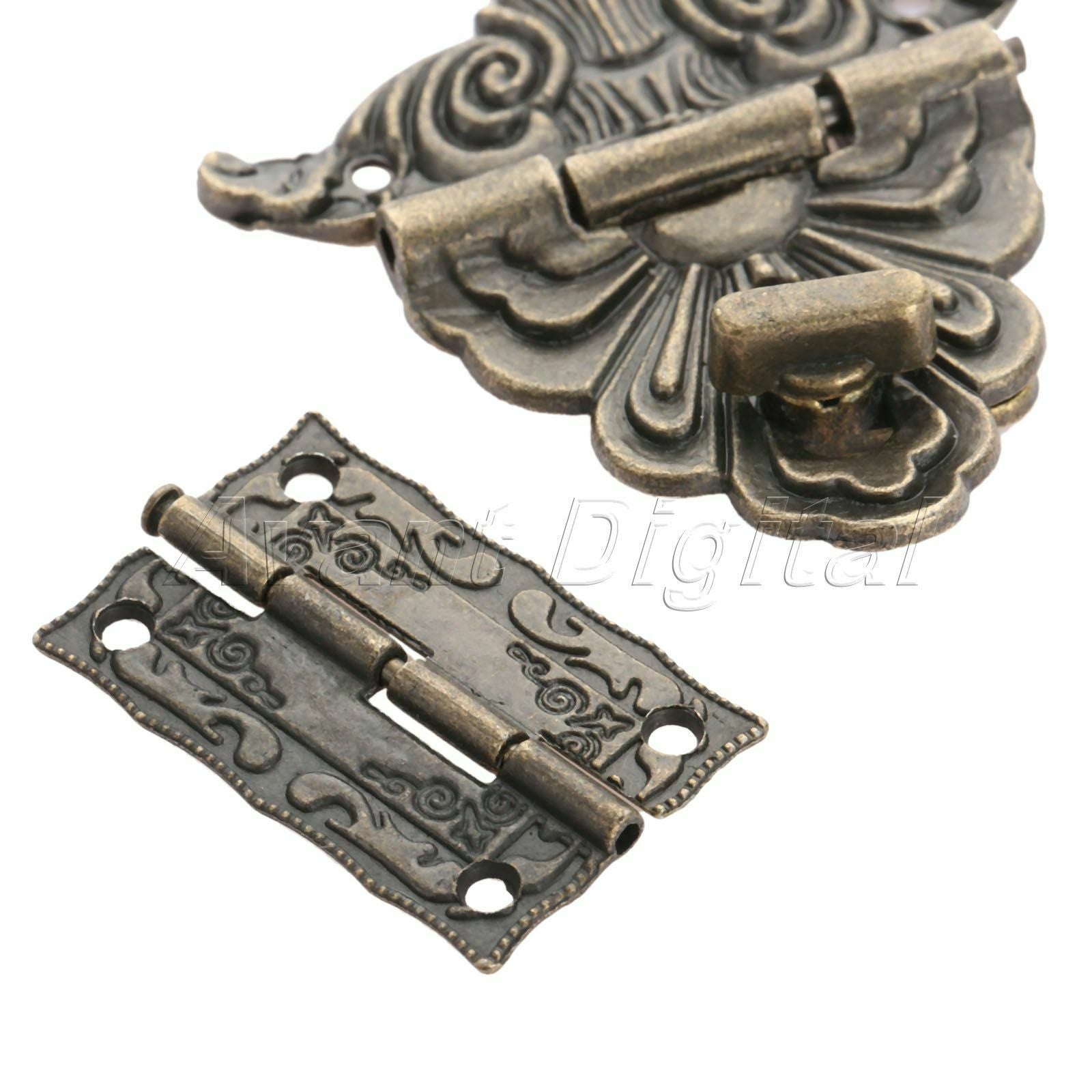 Unique Chest Suitcase Jewelry Box Latch Clasps Trinket w/ 2pcs Hinges Hardware