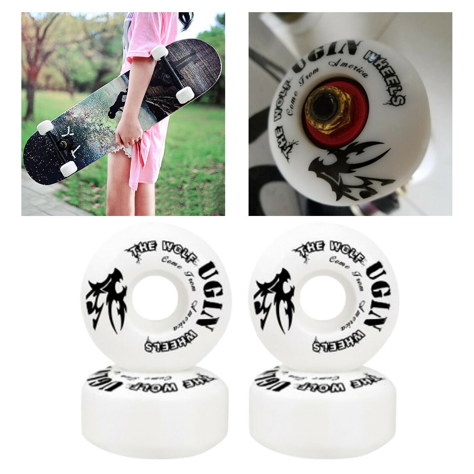4Pack Durable Skateboard Wheels Set Longboard Roller Repair Accessories