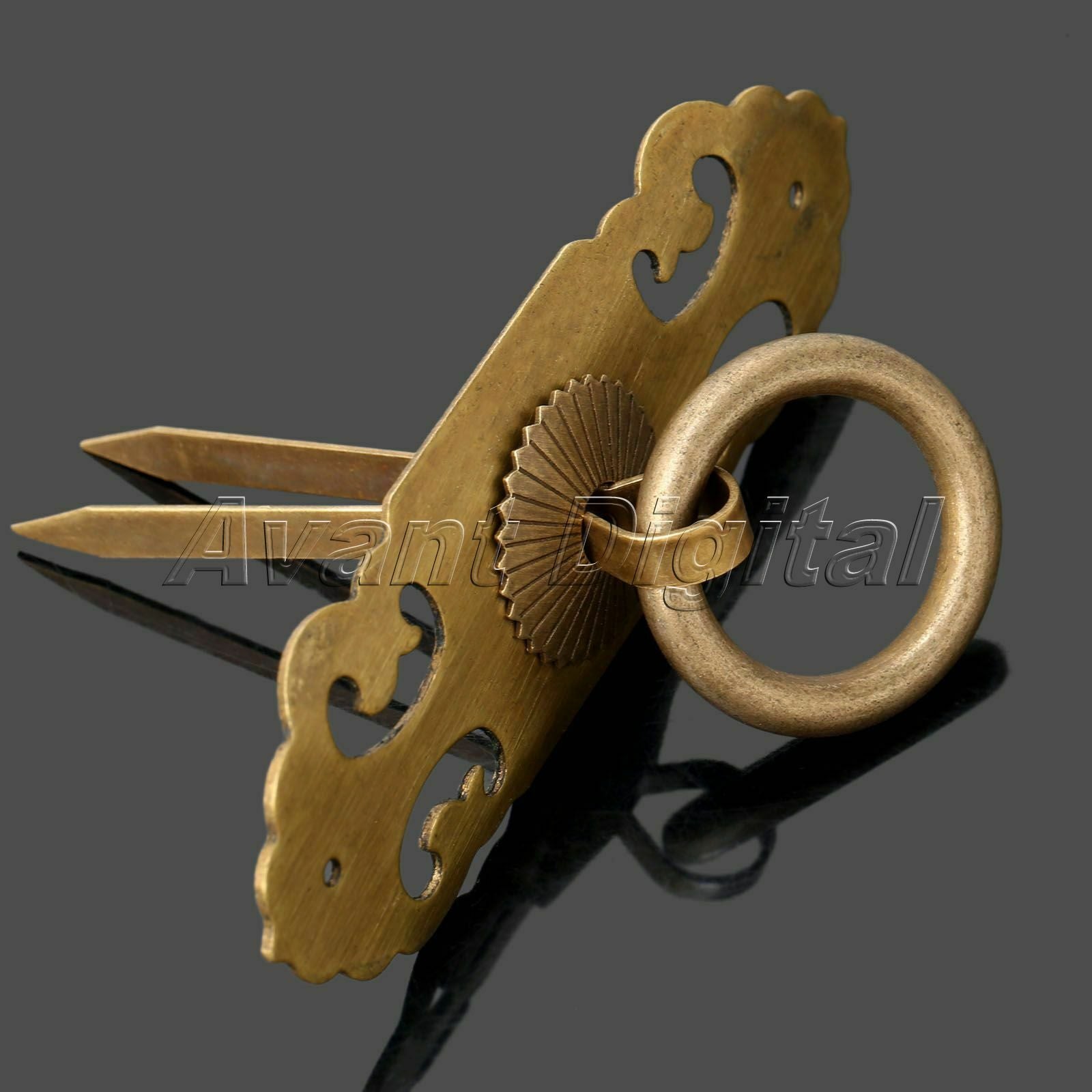 1Set Cabinet Strip Furniture Cabinet Hardware Brass Door Knocker Pull Lock Latch