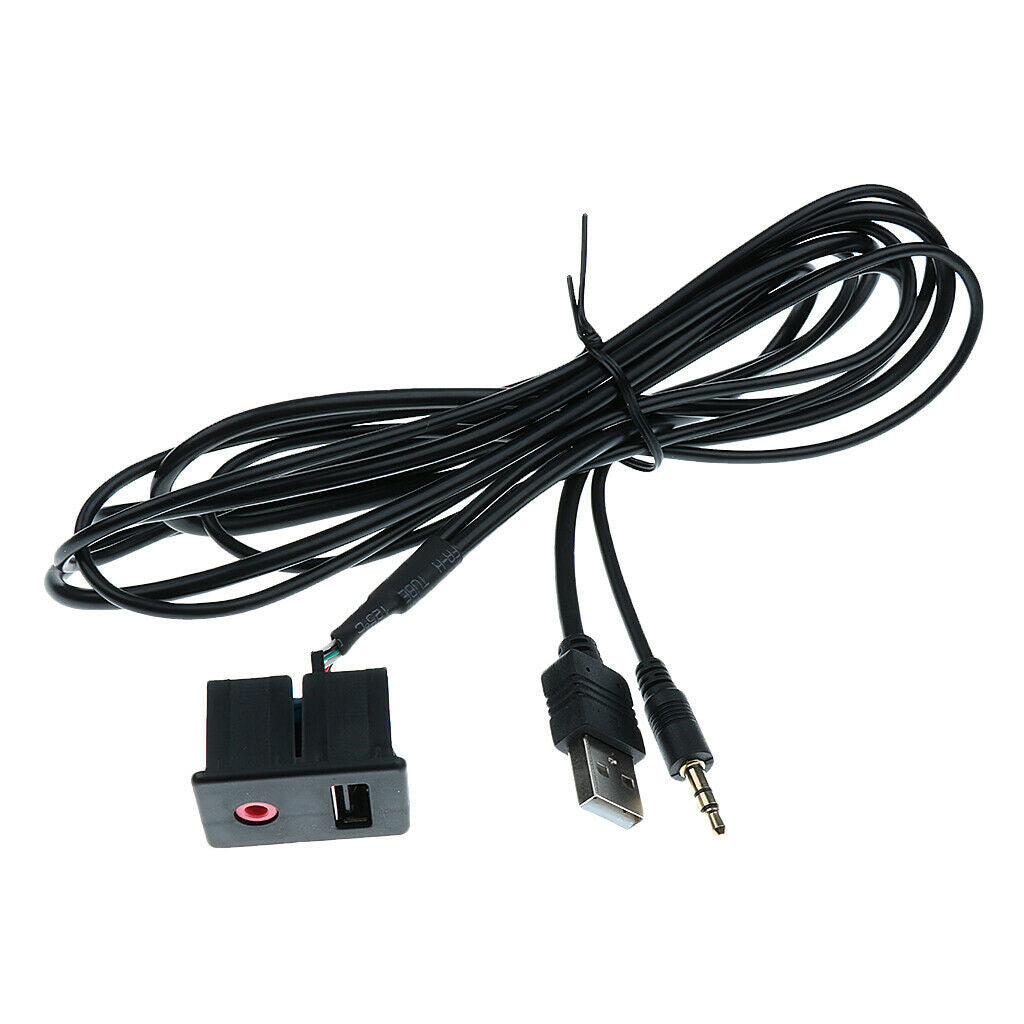 3.5mm   Aux and USB Input Extension Cable Connector Universal for Cars