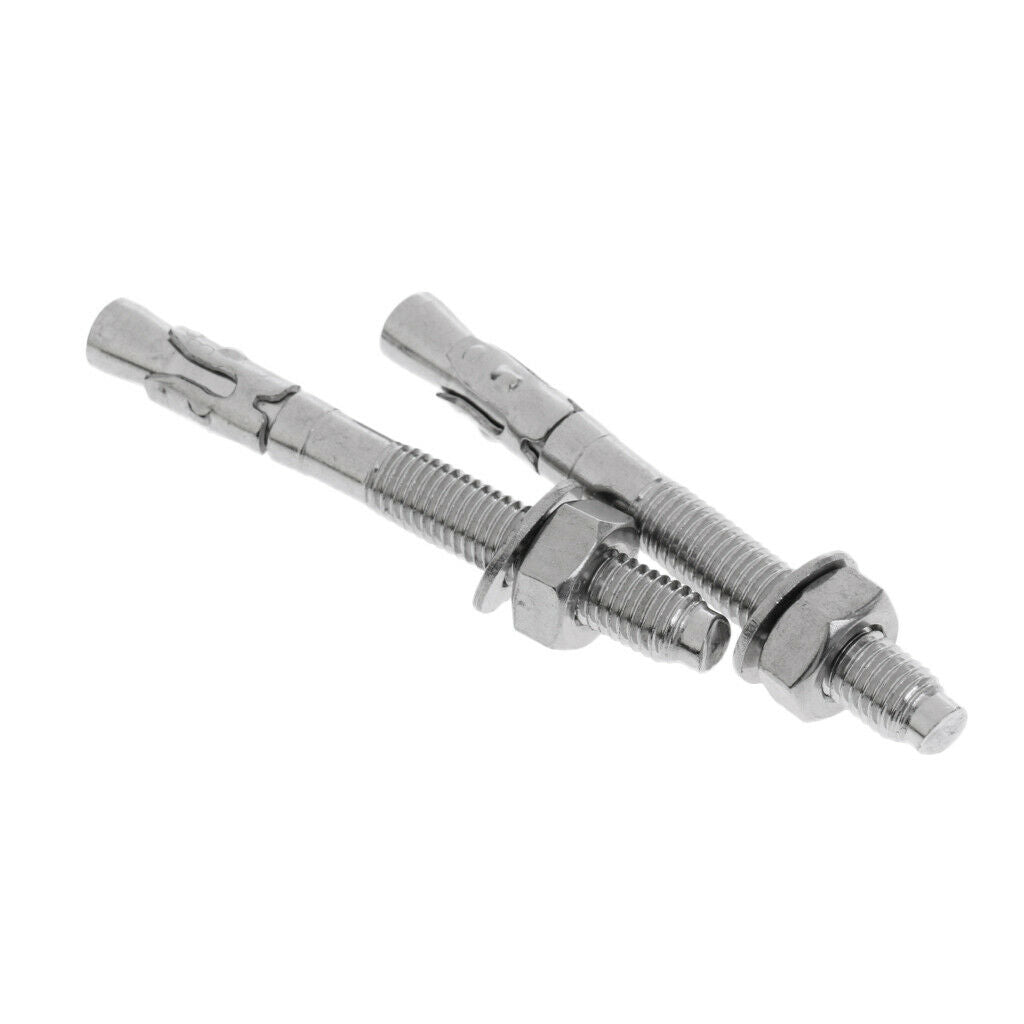 2pcs Rock Climbing Bolt Stainless Steel Anchor Bolt Hangers 10mm Set 25 KN