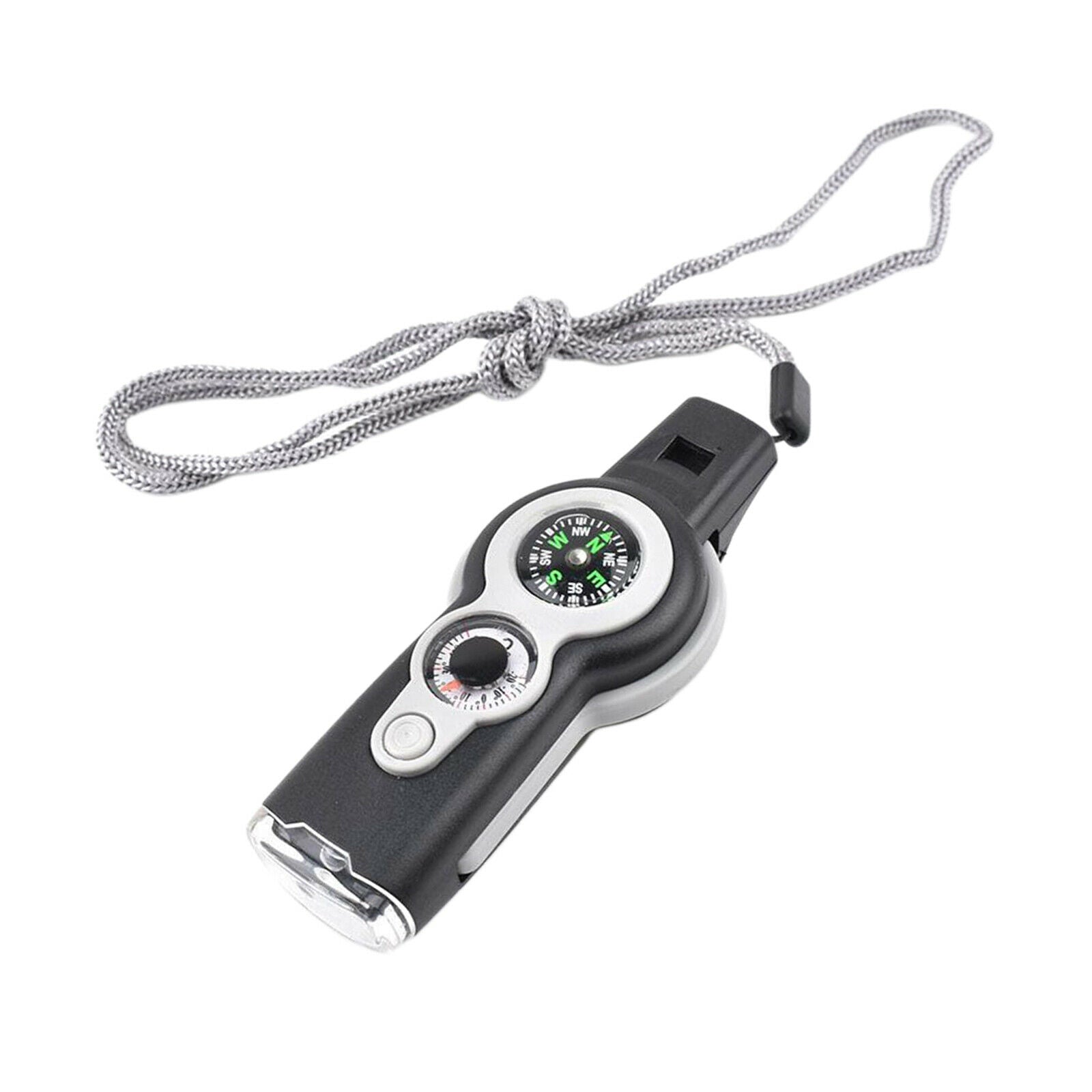 7in1 Emergency Survival Hiking Safety Whistle with Magnifier Flashlight Compass
