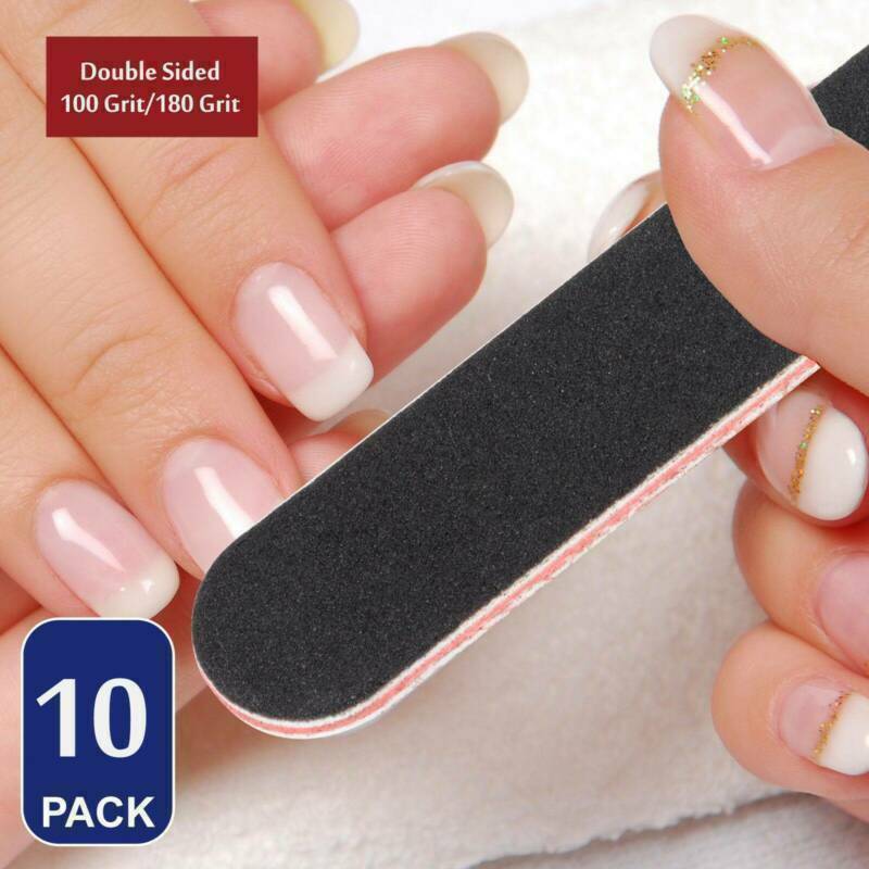 10PCS Black Nail Art Sanding File Buffer For Salon Manicure Gel Polisher Tool US
