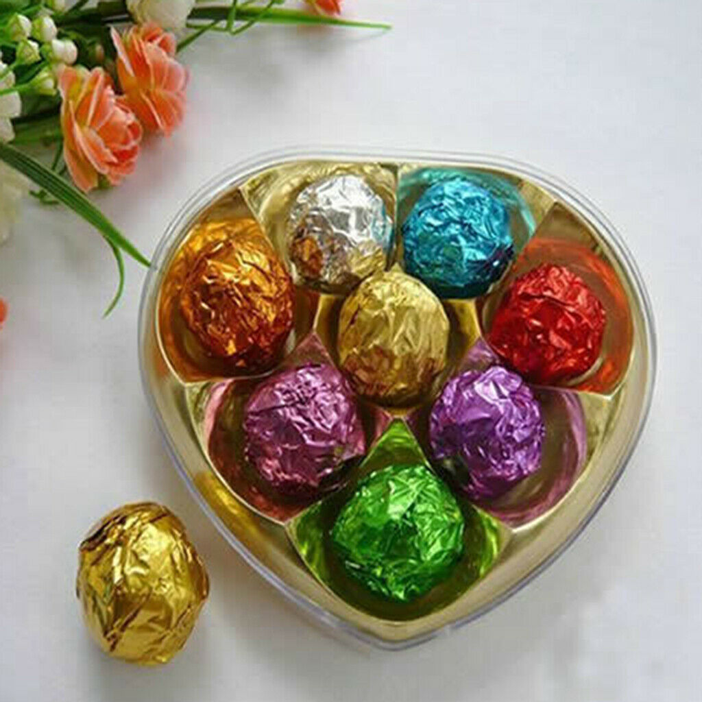 100 Pack Aluminum Foils Candy Chocolate Wrappers Paper 8x8cm Wedding Decor