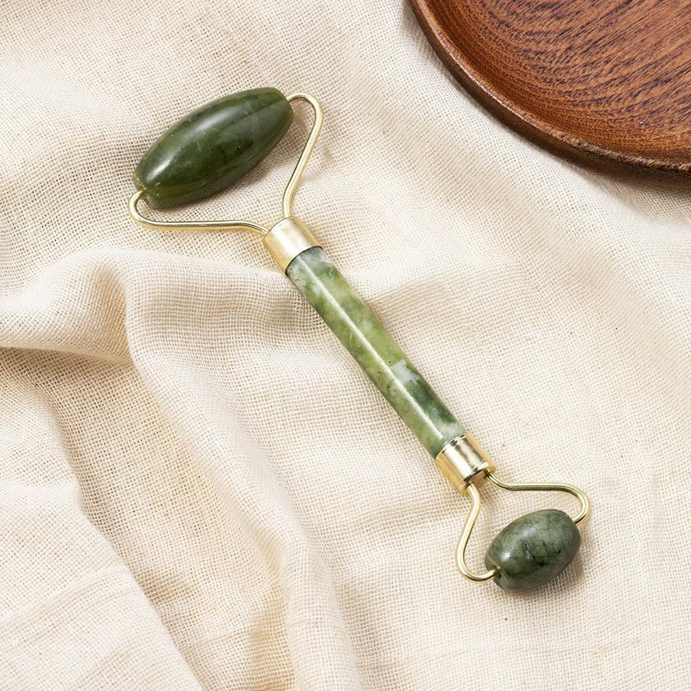 100% Natural Rose Quartz Facial Jade Stone Roller Massage Tool Face Massager US!