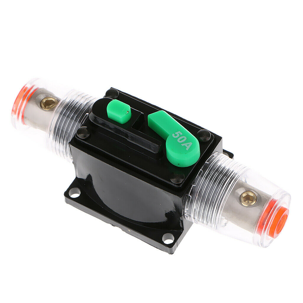 Waterproof 50A Circuit Breaker Reset Fuse Holder Inline Fuse For Auto Car Marine