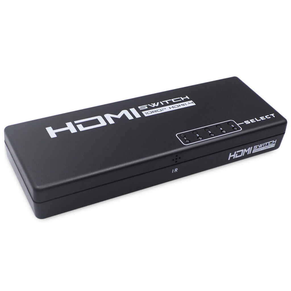5 Port 1 x 5   Switch Switcher Selector Splitter Hub with Remote for HDTV