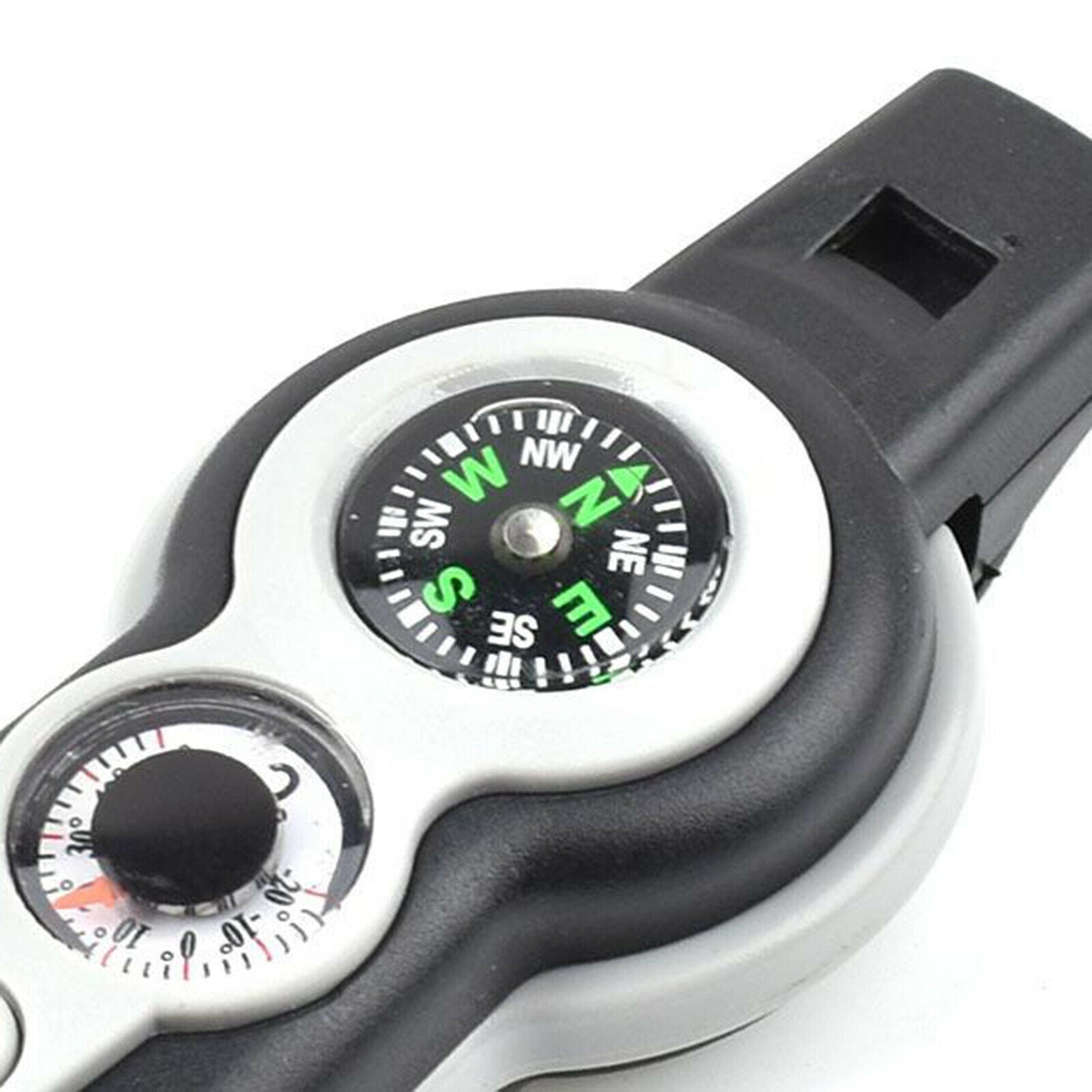 7in1 Emergency Survival Hiking Safety Whistle with Magnifier Flashlight Compass