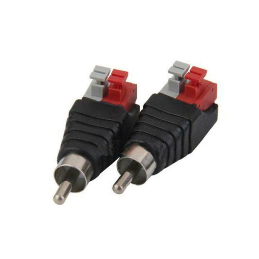 10 pcs. Speaker wire cable to audio RCA male connector with push button