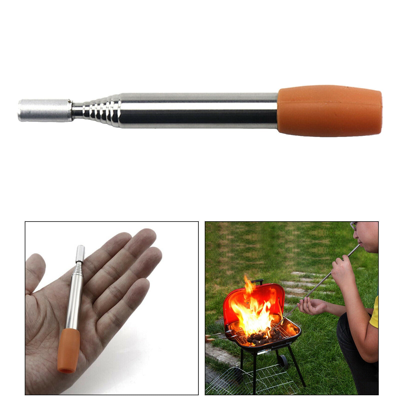 Collapsible Fire Blower Pipe Gear Fire Bellow Fireplace without storage tube