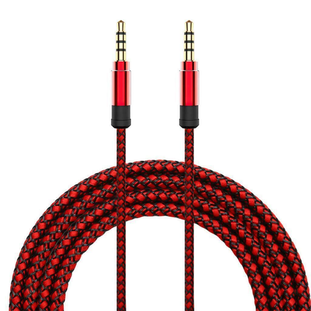 5Ft Braided Aux 3.5mm Jack Stereo Audio Cable for Telephone Tablet