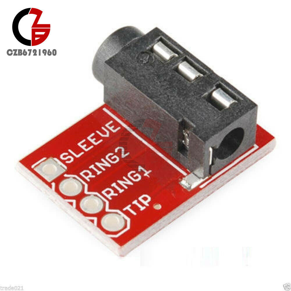5PCS TRRS 3.5mm Audio Jack Connector Breakout Board 3 Conductors For Phone MP3