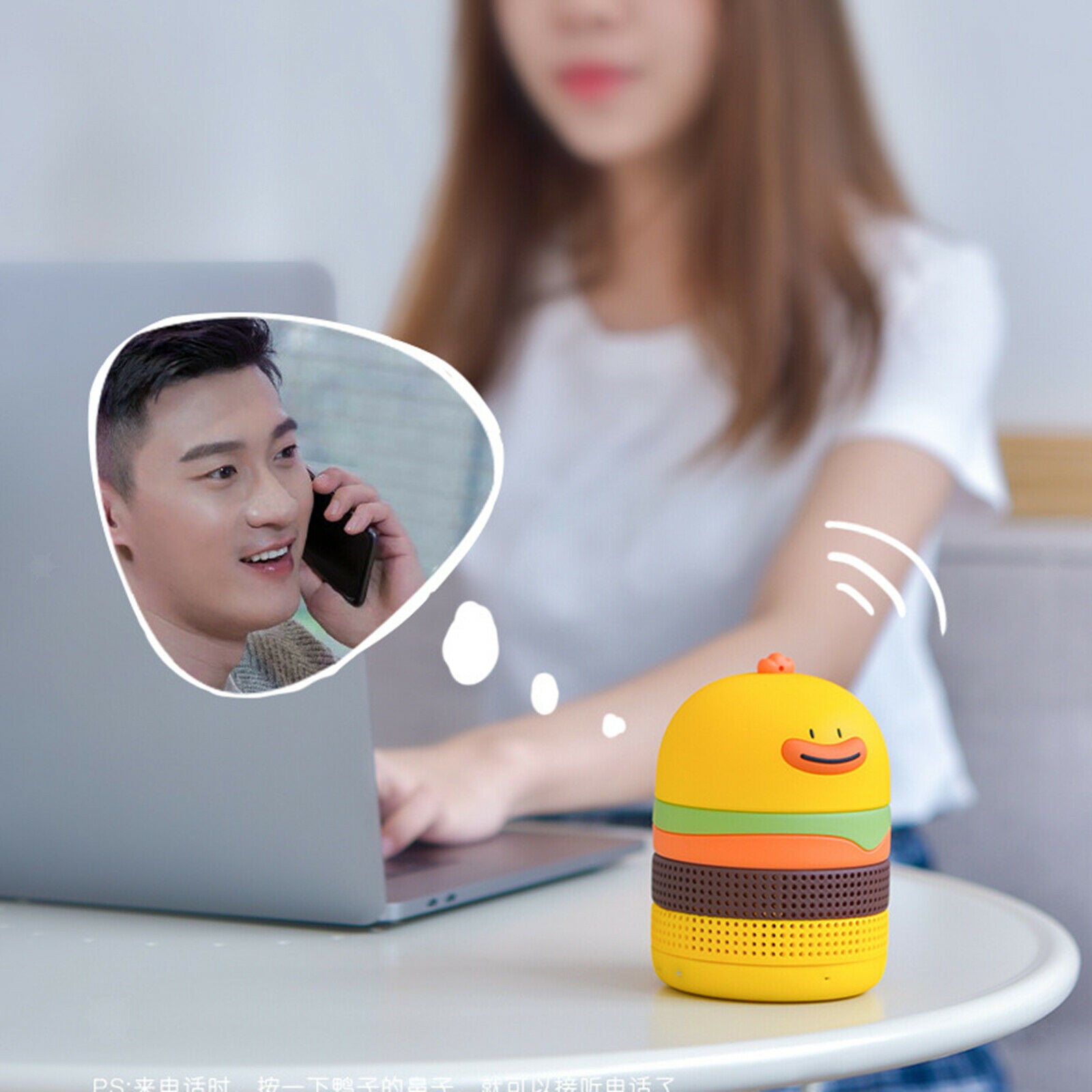 Mini Cartoon Hamburger Duck Portable Wireless Bluetooth Speaker for Girls