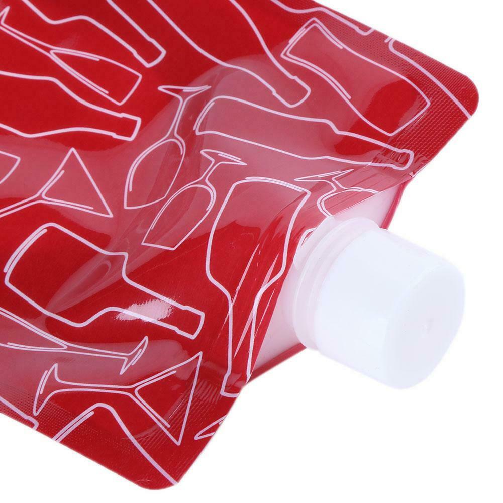 Portable 750mL Foldable Outdoor Camping Hiking PE Water Bag (Red) @