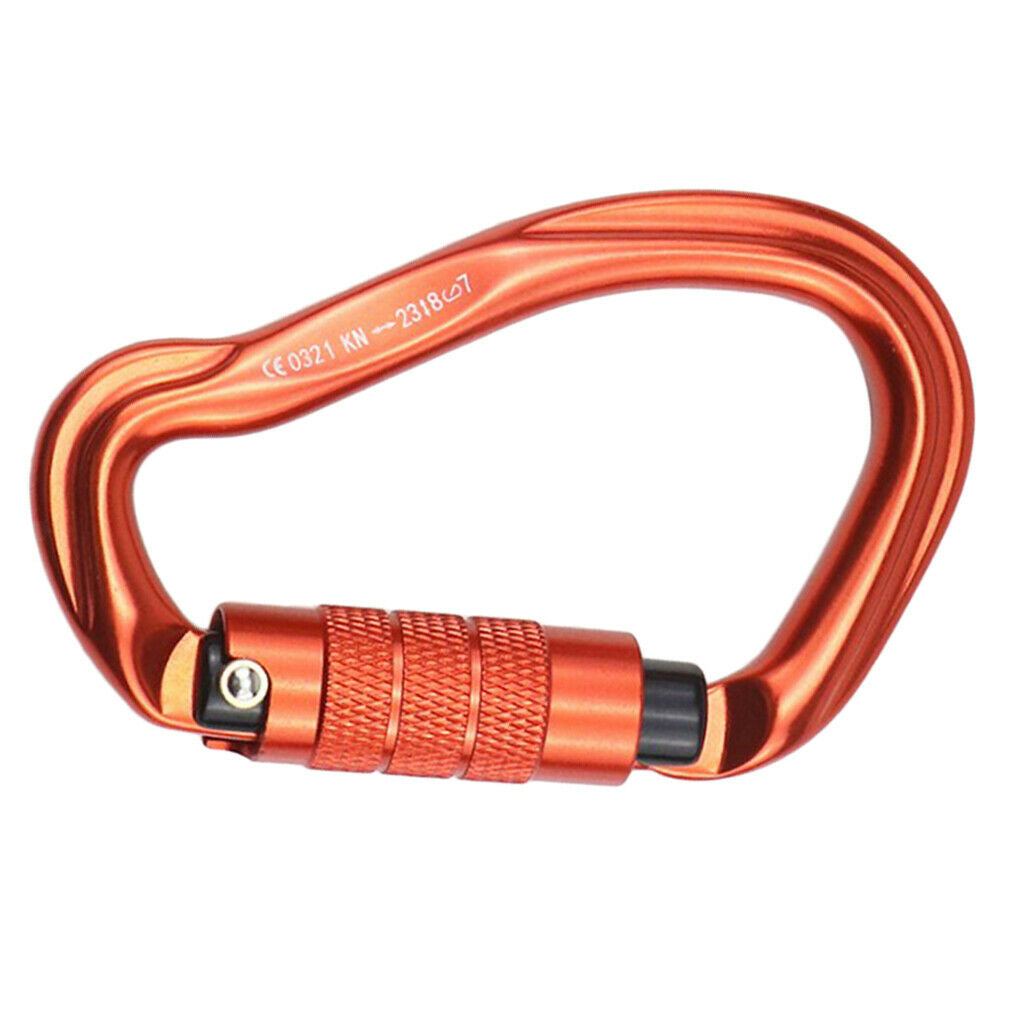 23KN Durable Twistlock Aluminum D Ring Carabiners Clips Hook for Climbing,