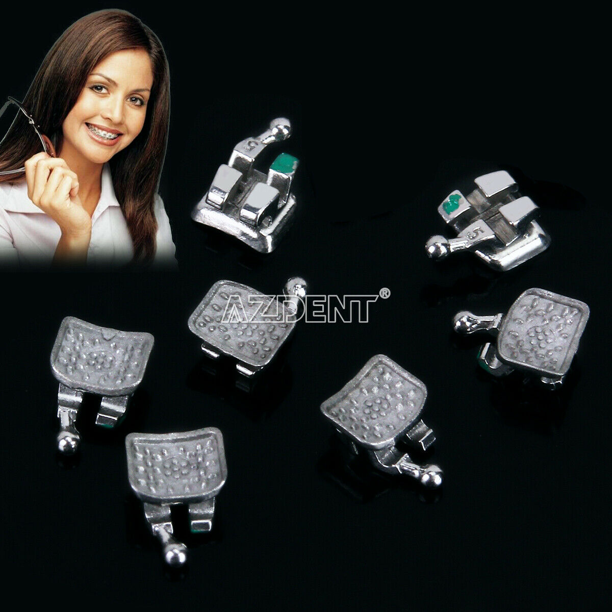 1000 pcs Dental Orthodontic Monoblock Bracket Braces Mini Roth 022 Hooks 3 4 5