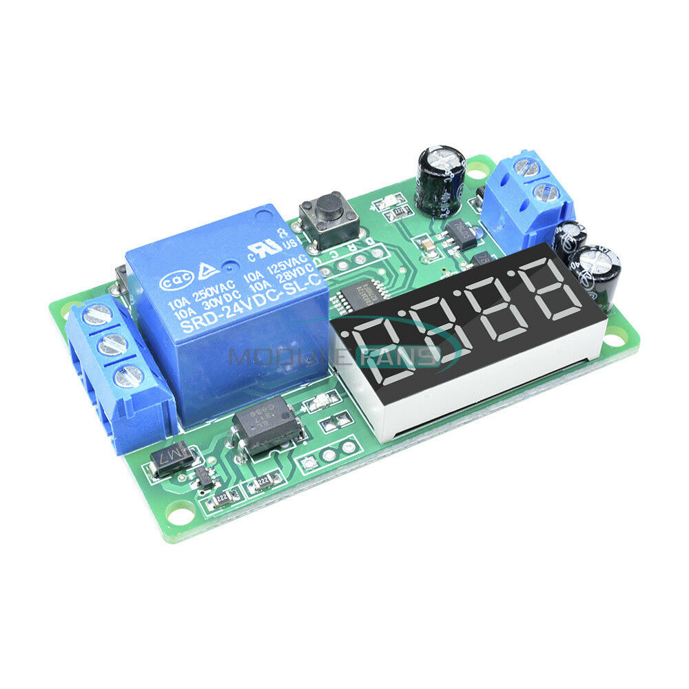 DC 24V Delay Relay Switch Control Cycle Timer 4-Digit Red LED Display Module
