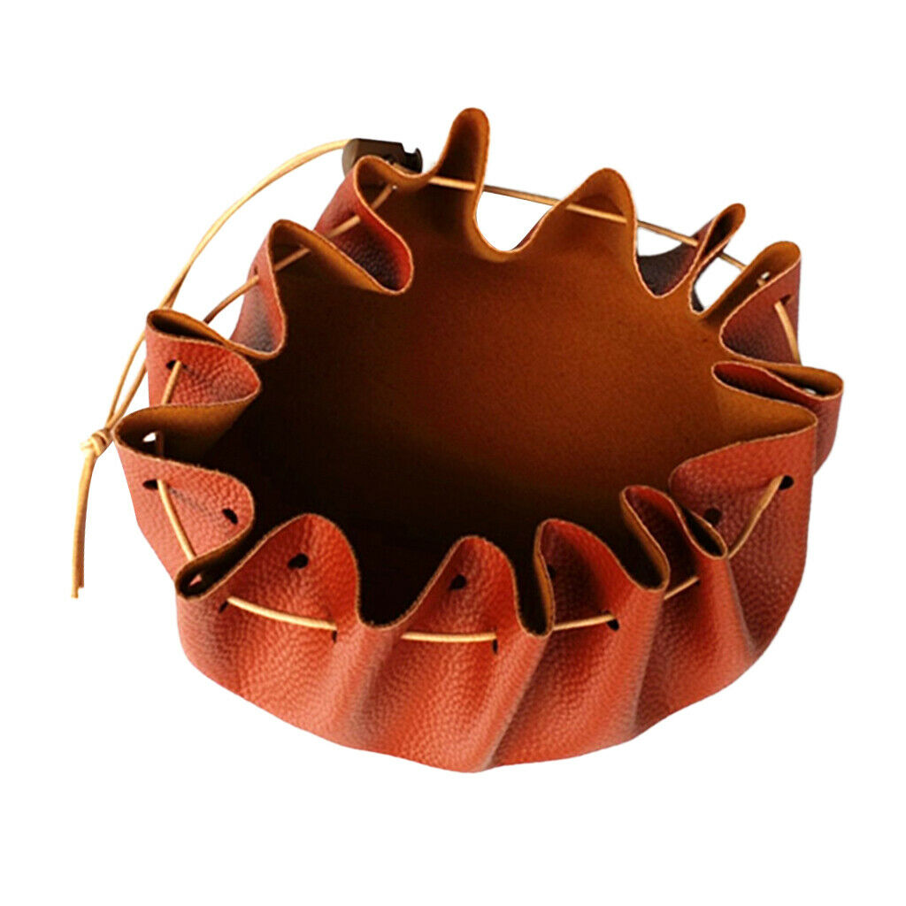 15'' Large Leather Tinder & Possibles Pouch Bushcraft Drawstring Storage Bag