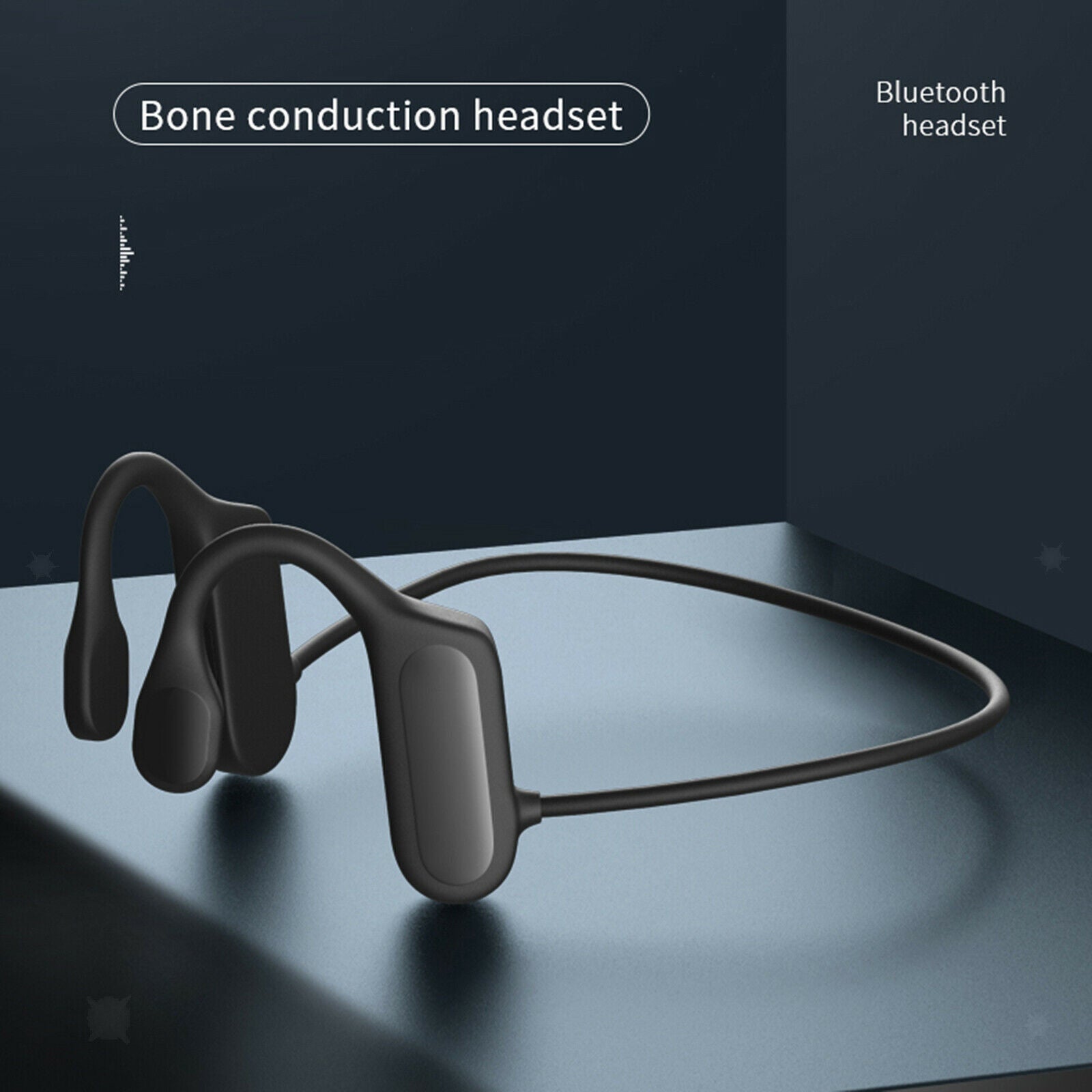 Bone Conduction Headphones Double Ears for Sport Running Jogging Black
