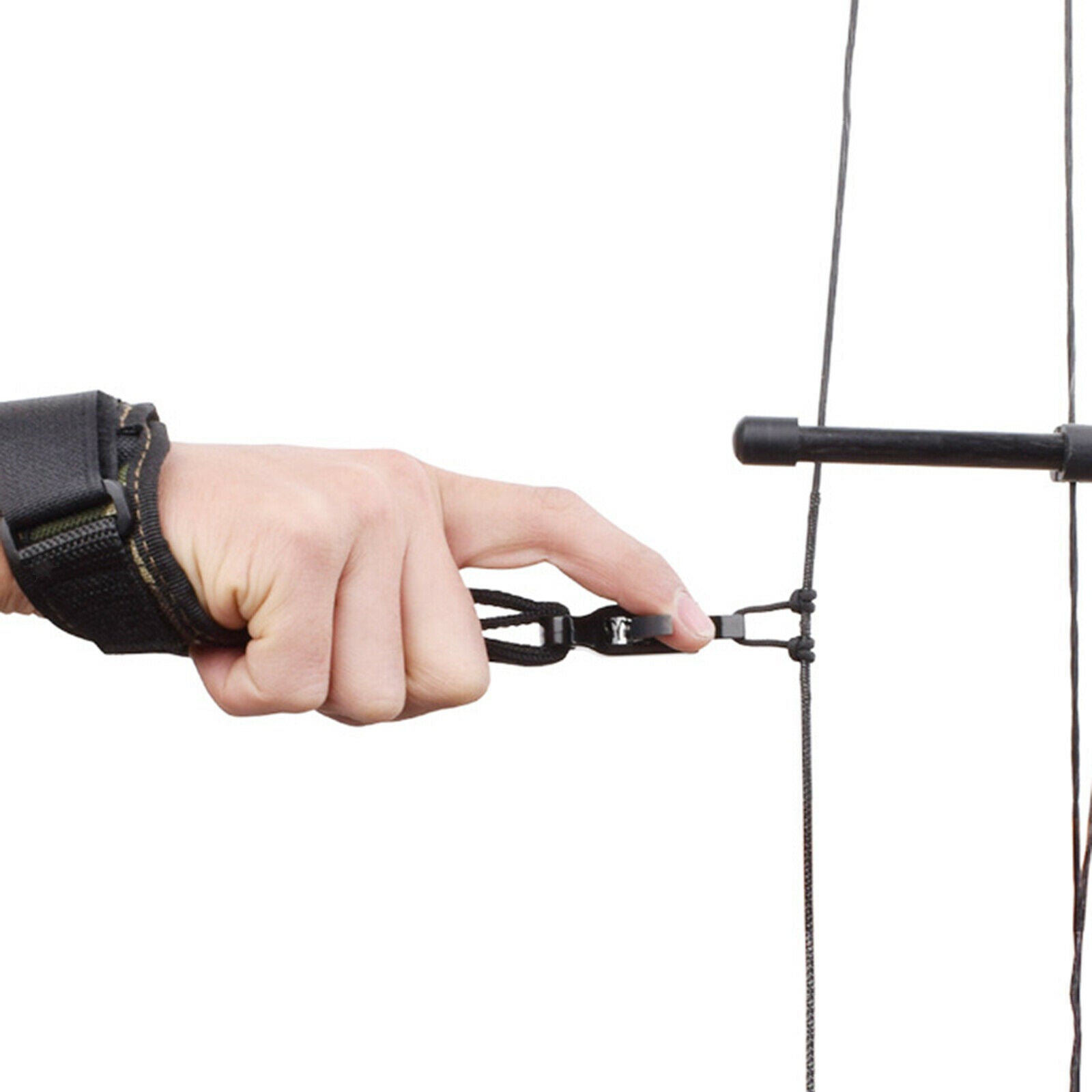 Archery Release Aid Buckle Black Wrist Strap Compound Bow Quick Shot Hunting