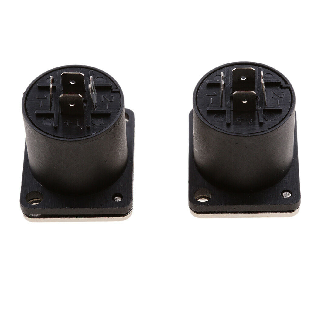 2Pcs Speaker 4 Pin Female Jack Audio Speaker Cable Connector Replacement