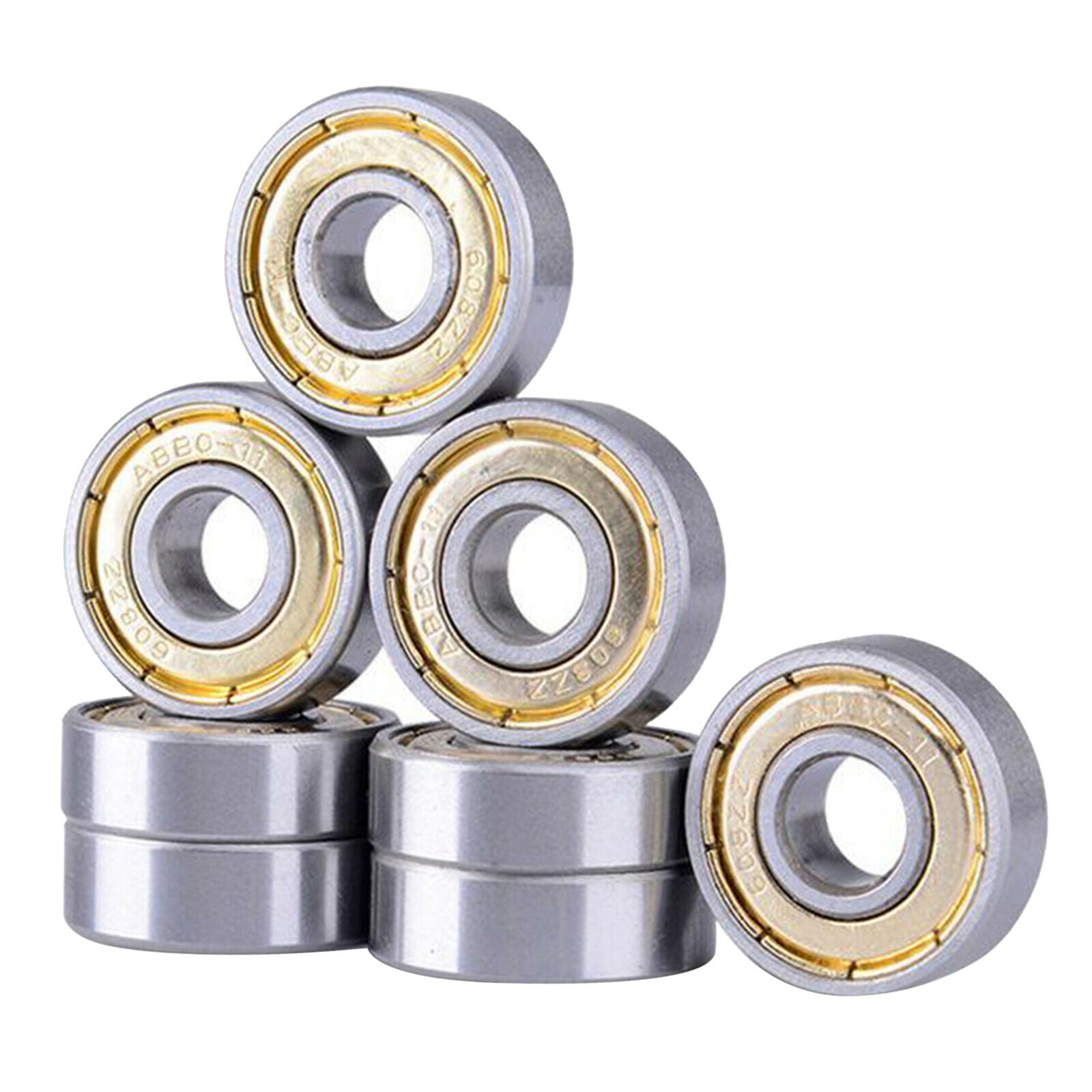 10x Double Armored Skateboard Bearing Skates Roller Wheel Components
