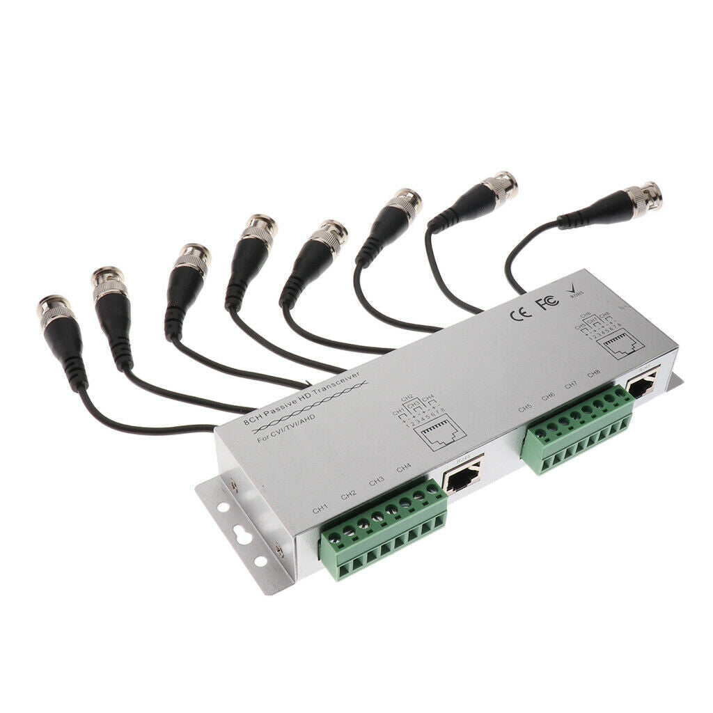 8-CH CCTV Camera Passive Video Balun BNC Connector Cat5 UTP Coaxial Cable