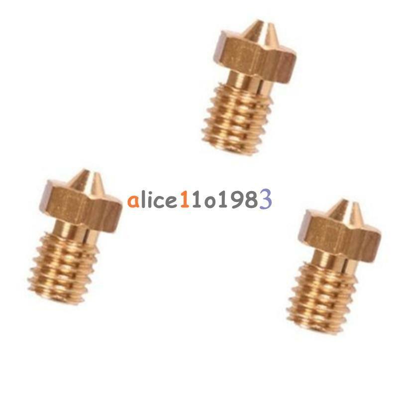 2PCS 0.4mm Copper Extruder Nozzle M6 for 1.75mm Consumable