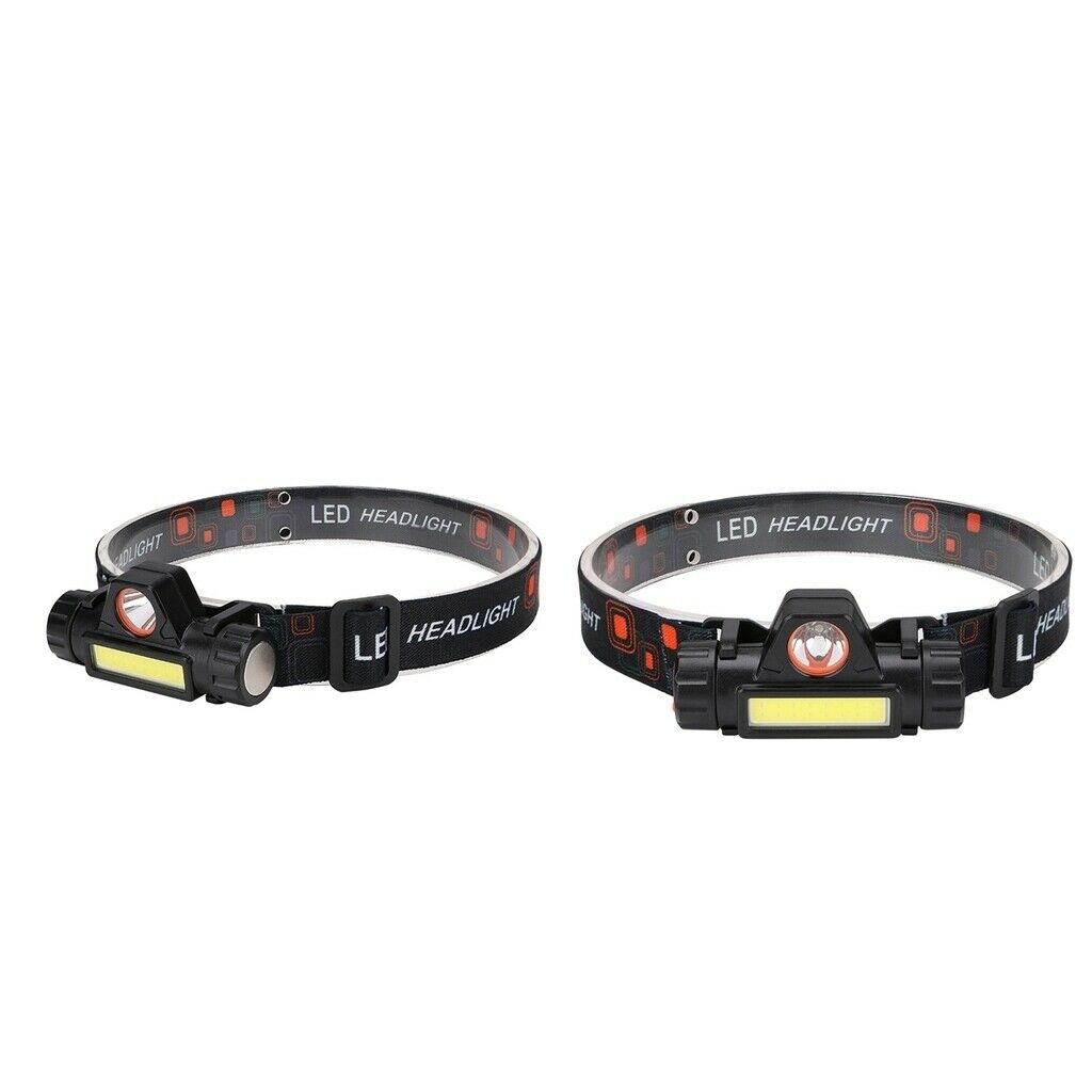 2Pcs Waterproof Headlamp Runner Headlight Flashlight 350Lumens Fishing