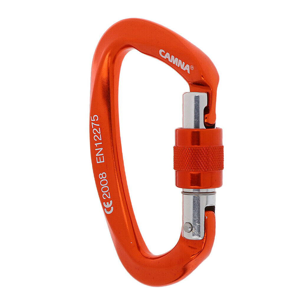 2Pcs 25KN Screw Lock Carabiners Clips Rock Climbing Dog Clip Hammock Hooks