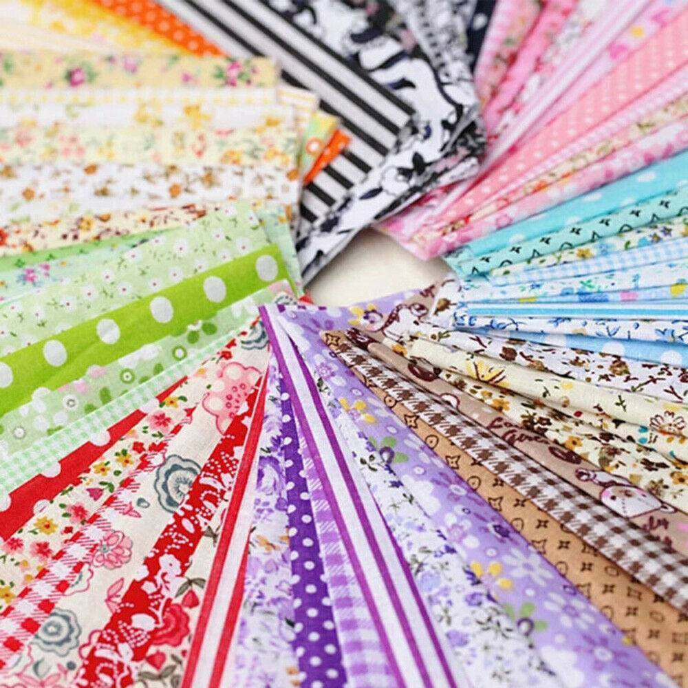 100 X DIY Assorted Pre Cut Charm 10X10cm Cotton Squares Quilt Fabric Quarter