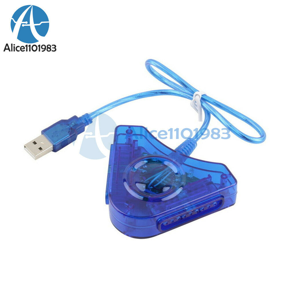 For PS 2 Converter Dual Controller Console Joystick To USB 2.0 Laptop PC Adapter