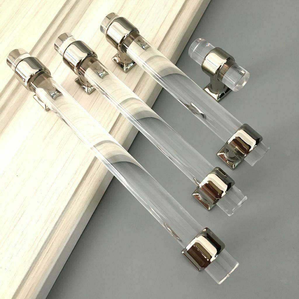 Modern Acrylic Cabinet Drawer Knob Cupboard Wardrob Door Pull Handle 160mm