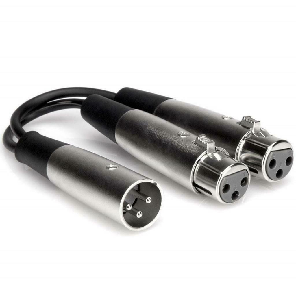 Splitter Cable Female To Dual XLR Male Y 3-Pin Balanced Microphone Line