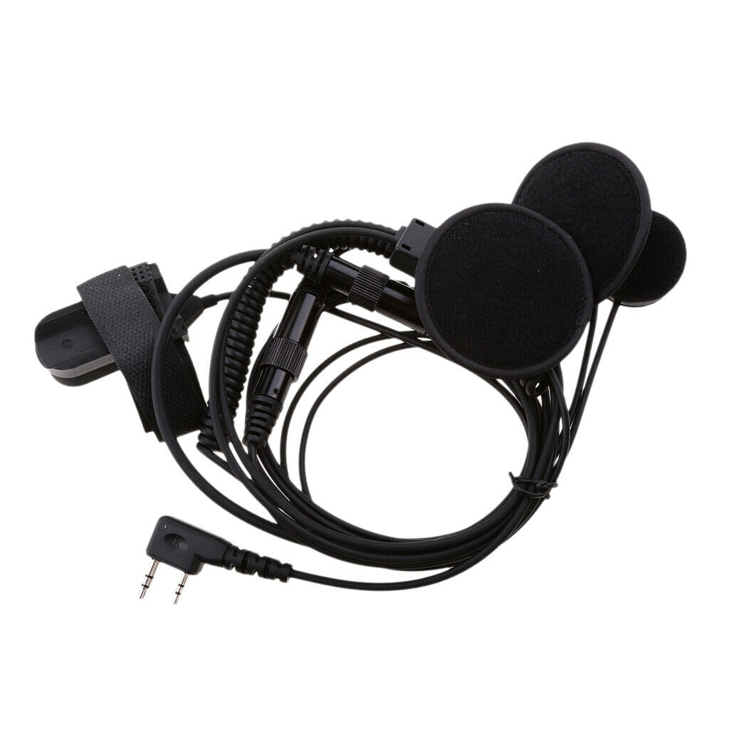 2 PIN Motorcycle Bike Headset Earpiece Mic PPT for Kenwood BaoFeng WouXun