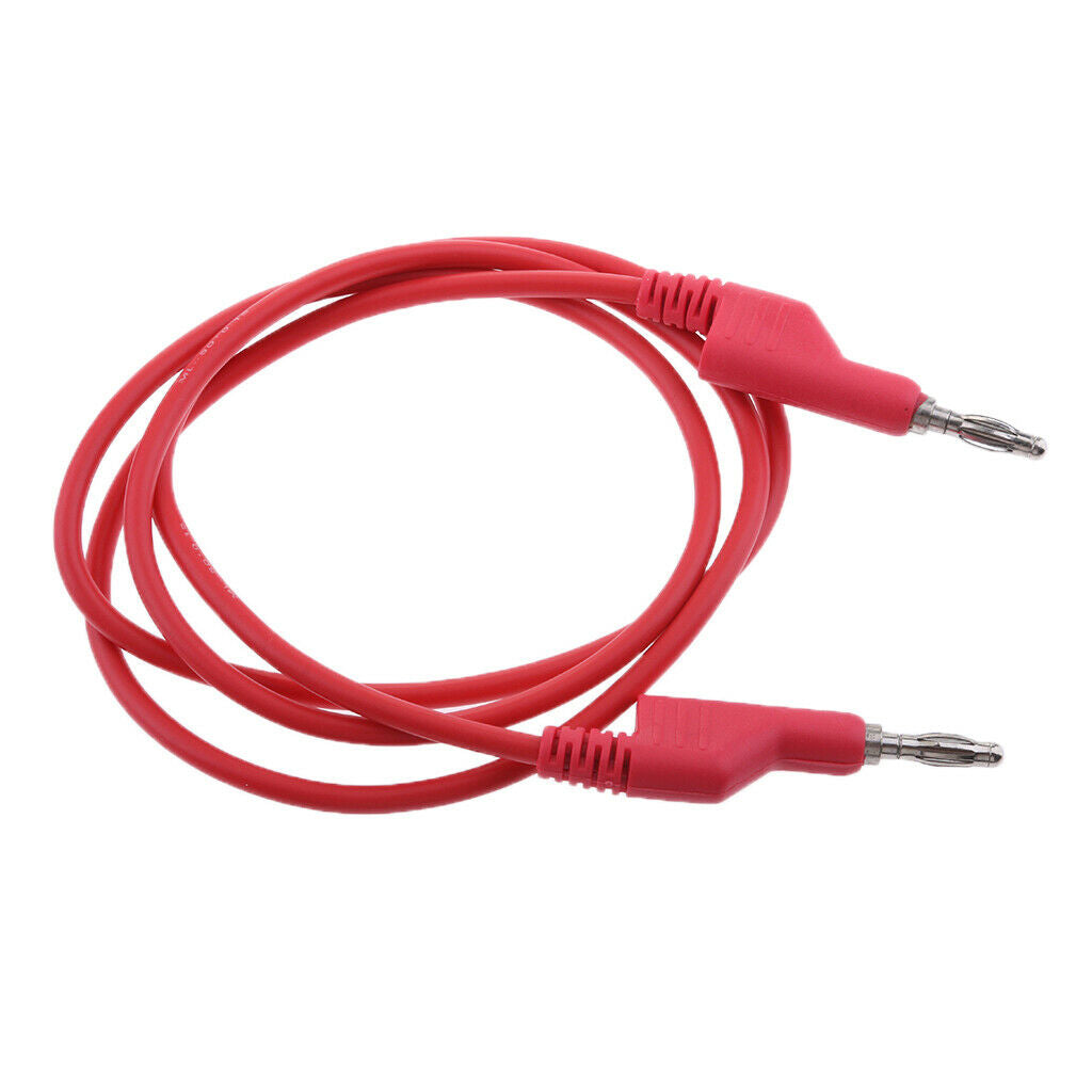 4x 4mm Stackable Banana Plug Wire Silico Test Cable for Multimeter  Black