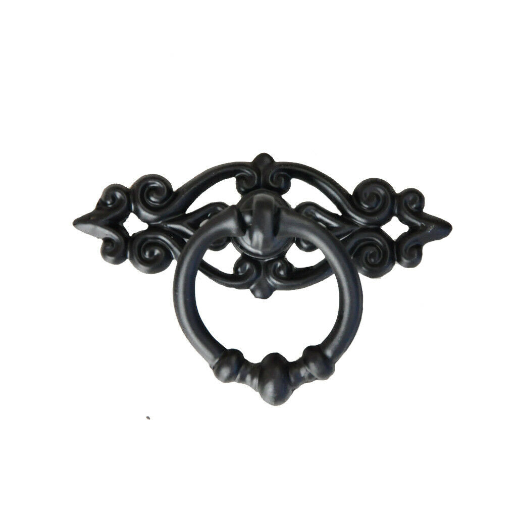 12 x Metal Black Cabinet Drawer Drop Pulls Cupboard Bin Knob Handle