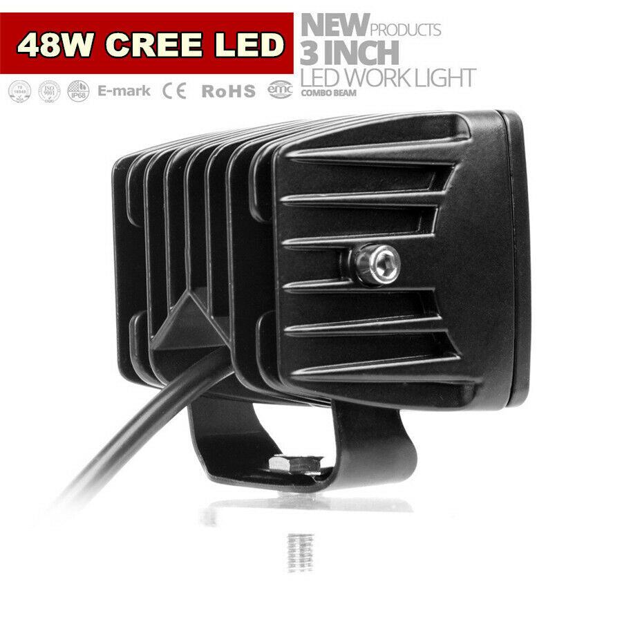 -XN3Inch 48W LED Car Off-Road Bumper Reverse Lamp Combo LDE Work Light 9600LM