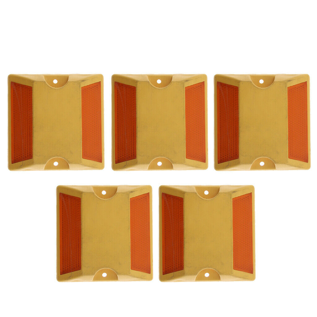 (5 Pack) Commercial Reflective Road Pavement Marker (Yellow)