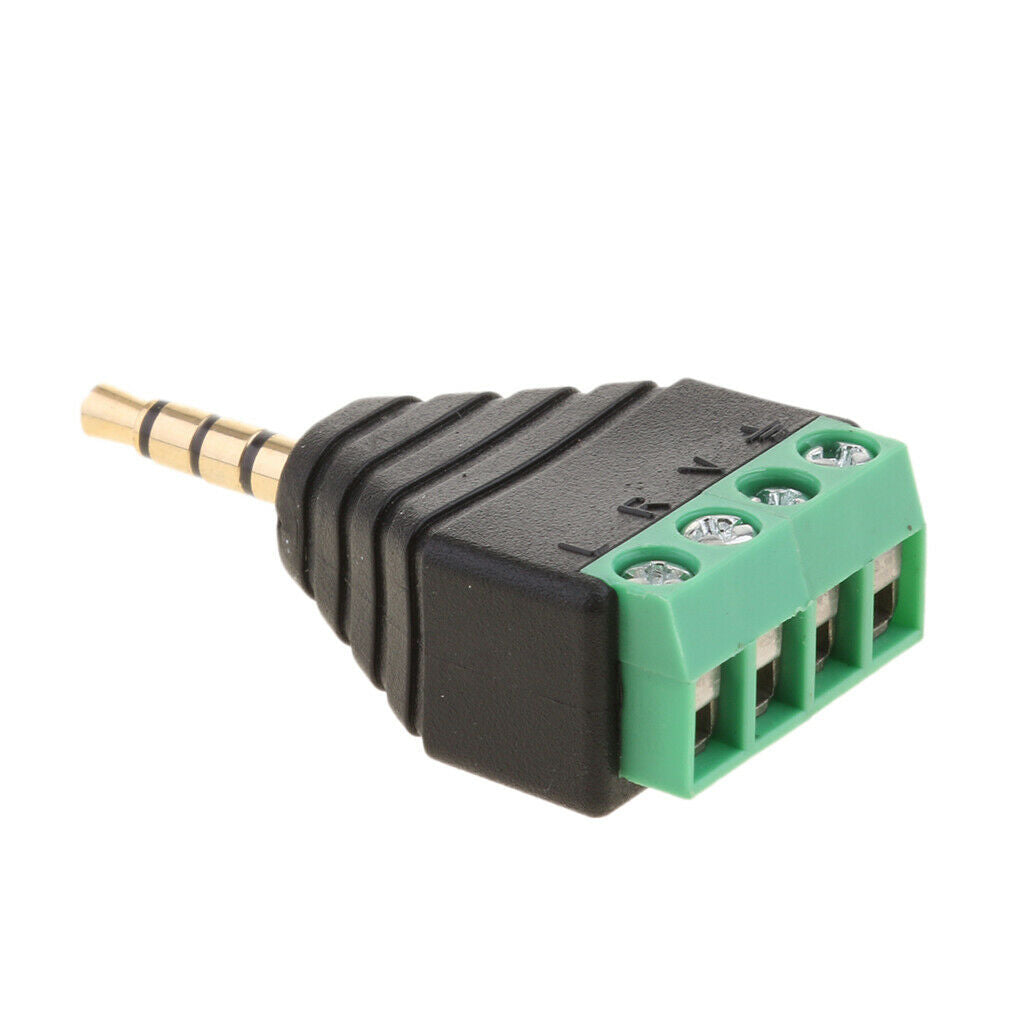 3.5 Mm 1/8 "stereo Audio Plug to AV 4 Screw Connection Socket