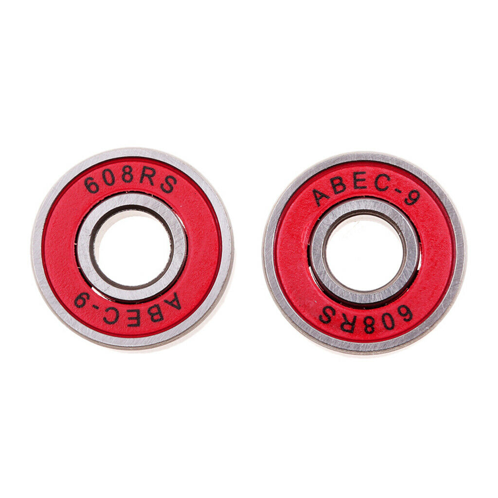 16pcs Frictionless Abec 9 Skateboard Roller Skate Bearings 608-RS 8x22x7mm