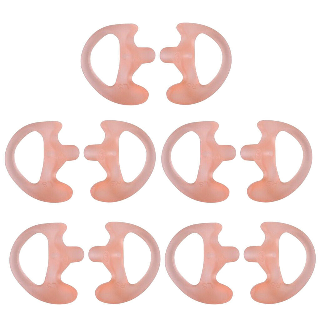5Pairs Silicone Ear Bud for 2-way Radio Covert Acoustic Tube Earpiece Pink