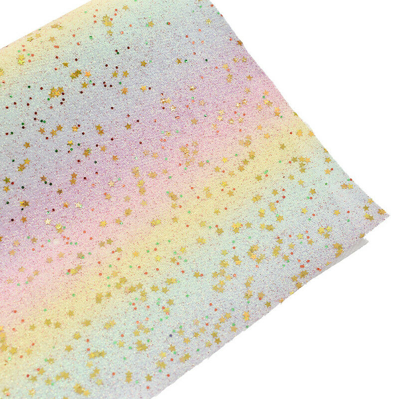 1 Sheet Glitter Synthetic Leather Fabric DIY Wrap Material Sewing Accessories