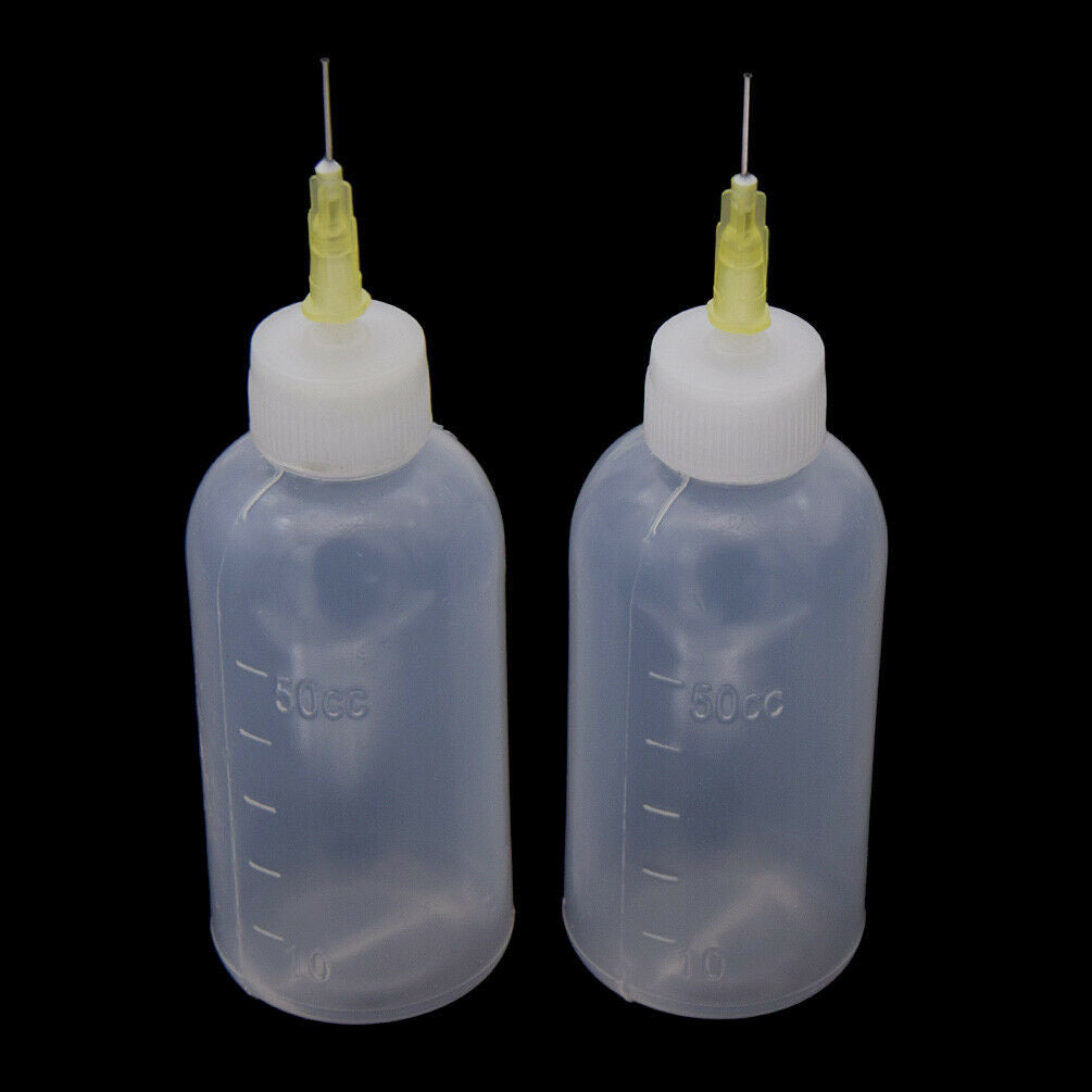2Pcs 50ml Plastic Dispensing Bottle Squeezing with Needle Dispenser Soldering