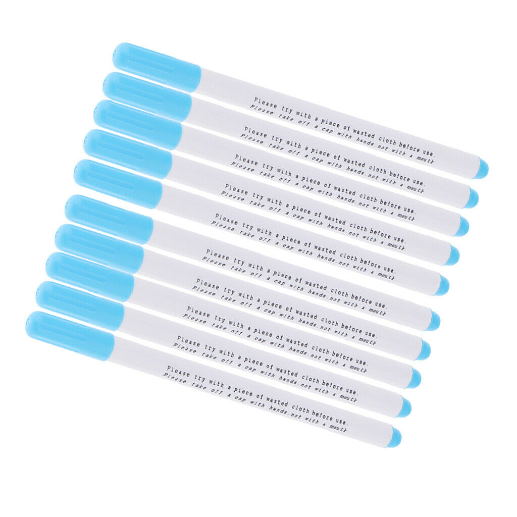 10pcs Blue Water Erasable Pen Water Soluble Pen