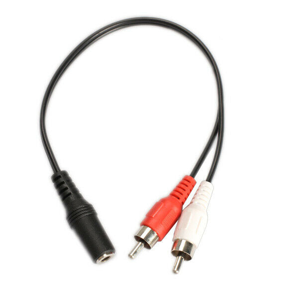3.5mm Y Adapter Audio Cable Stereo Female Mini Jack to 2 RCA Male Adapter @