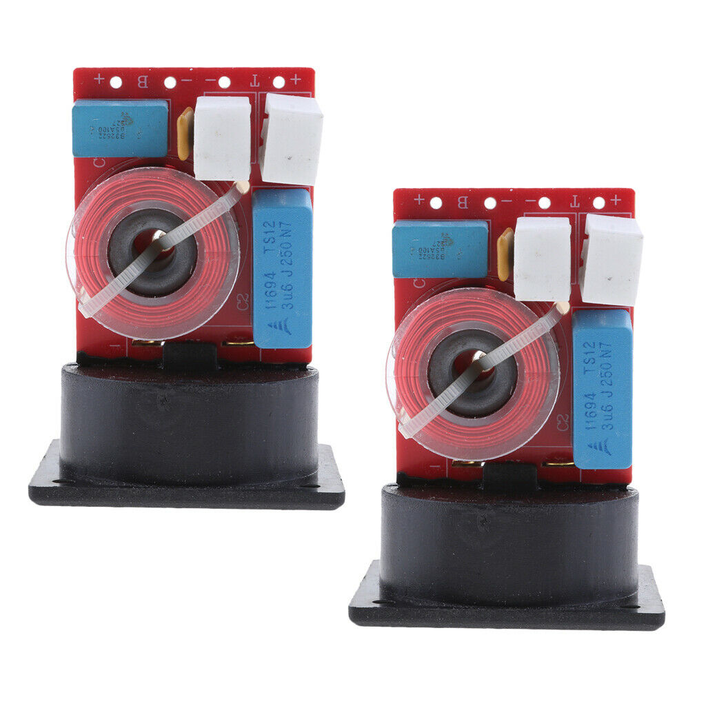 Prettyia   2pcs   80W   2   Way   Audio   Filter   Speaker   Crossover