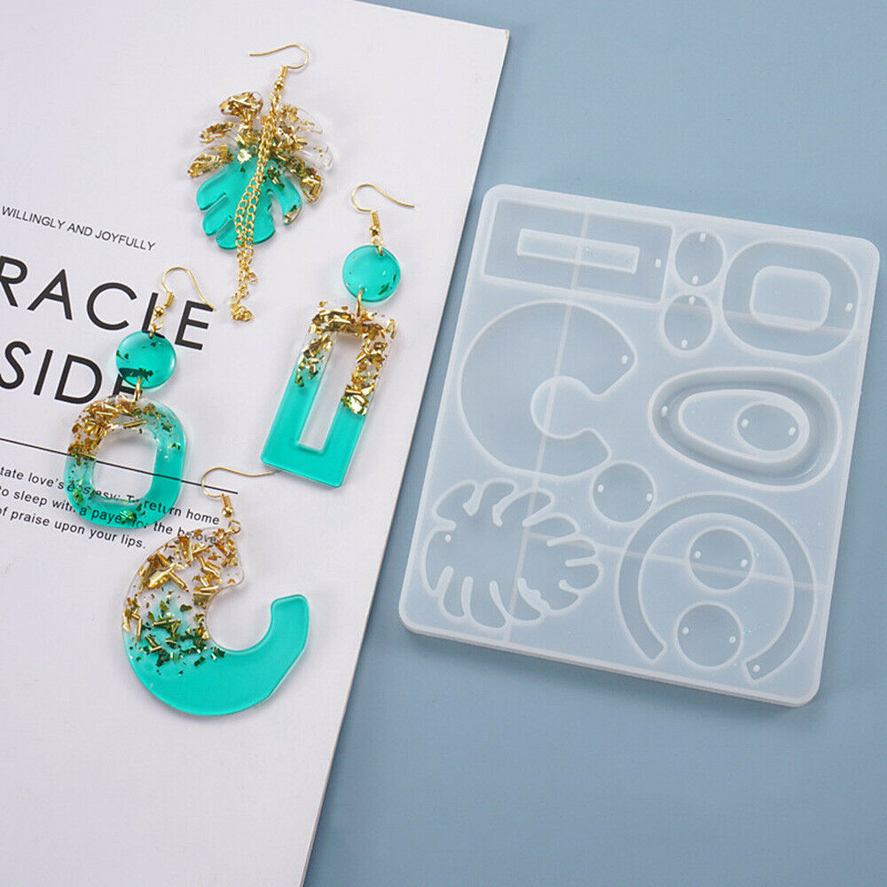 DIY Epoxy Silicone Earring Pendant Jewelry Eardrop Making Casting Mould Craft