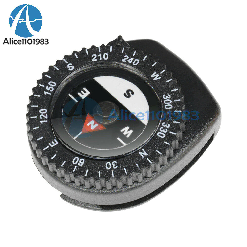 2PCS Mini Clear Liquid-filled Compass w/ Clip Outdoor Molle Backpack Pouches AL