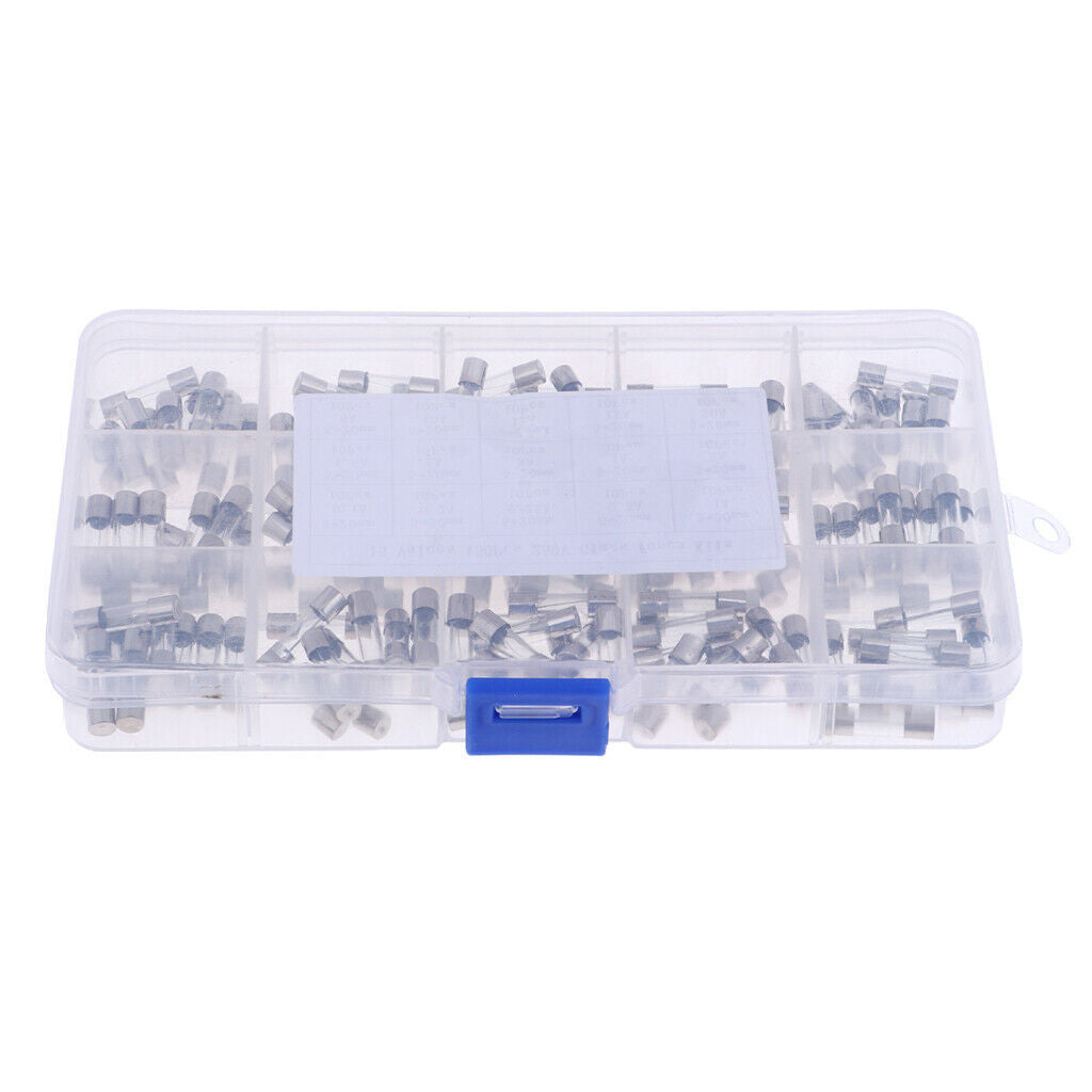 1Set 150Pcs 5x20mm 0.1A-20A Quick Fast Blow Glass Tube Fuse Assorted Kit